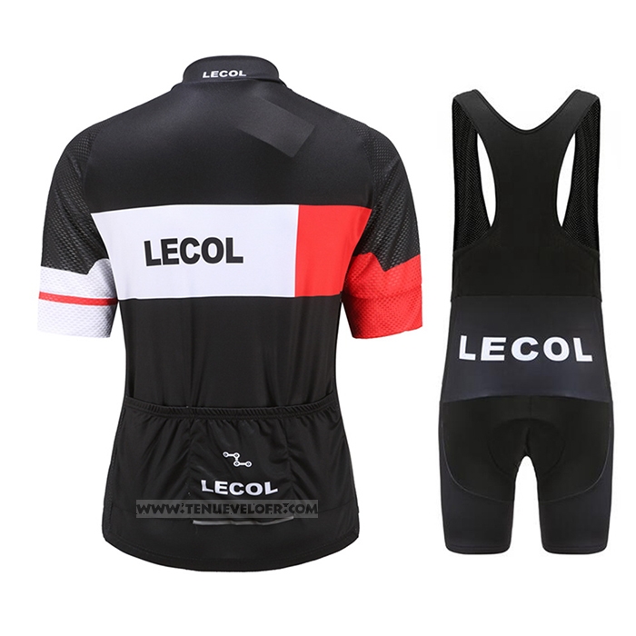 2021 Maillot Cyclisme Le Col Noir Blanc Rouge Manches Courtes et Cuissard